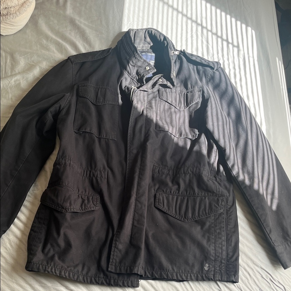 Nautica Men's Black Military Field Jacket